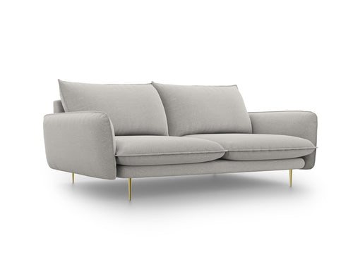 Cosmopolitan Design Bank Vienna 3-zits, structurele stof, lichtgrijs - 92x200x95cm