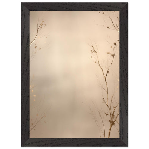 Artfulprints Poster met Lijst Abstract - Golden leafs   - A4 21x29.7 cm - Goud