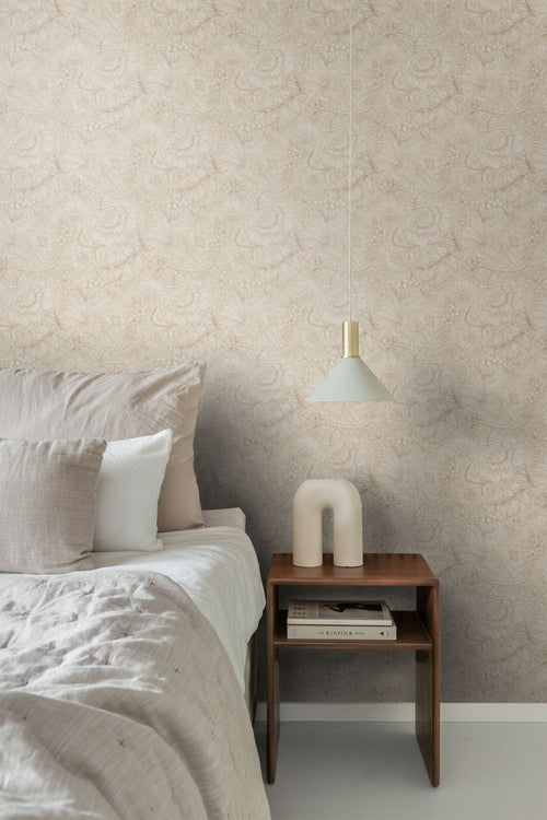 ESTAhome behang bloemmotief beige - 53 cm x 10.05 m - 139795