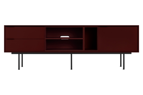 noo.ma Mod TV-stand 189 cm - Deep Beet Burgundy, board, veel opbergruimte