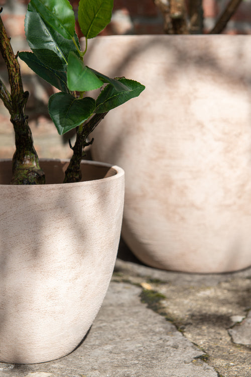 J-Line bloempot Rond - keramiek - beige - medium
