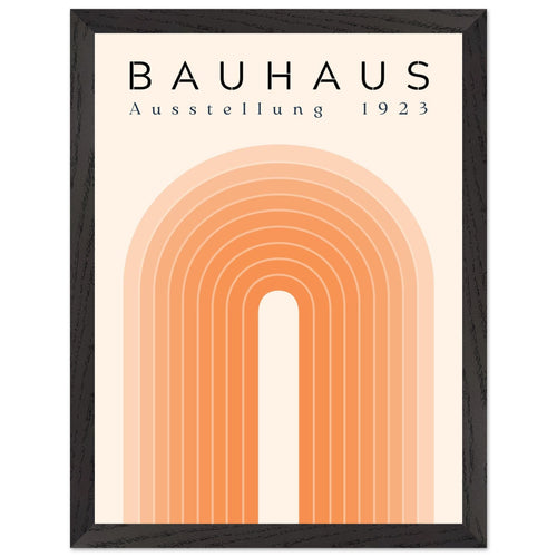 Artfulprints Poster met Lijst Bauhaus - Orange rainbow   - 30x40 cm - Oranje