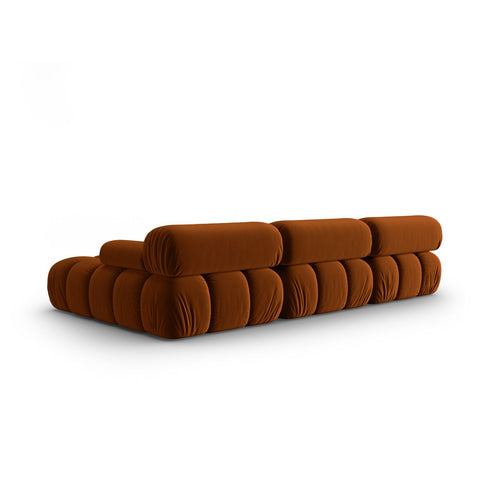 Cosmopolitan Design - Modulaire hoekbank rechts Cortina 4-zits, flueel terracotta - 155x282x70cm