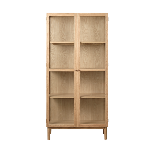 Olivine Boris Eikenhouten Vitrinekast met Glas - B 90 - Naturel - vtwonen shop