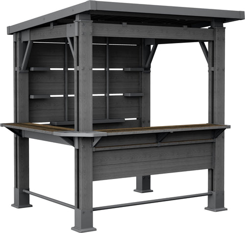 Keter Bar Gazebo - Buitenbar met overkapping - 200x230x238cm - Antraciet/Walnut - vtwonen shop