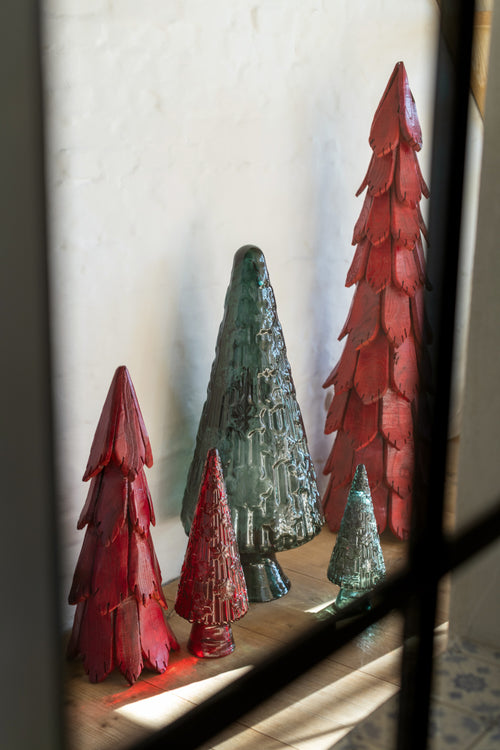 J-Line decoratie Kerstboom Stukken - hout - rood - small - vtwonen shop