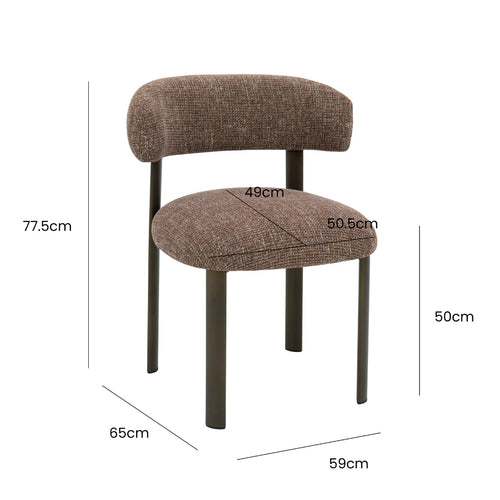 DÉJA Living Eetkamerstoel Alamo - Beige/Walnoot - Set van 2