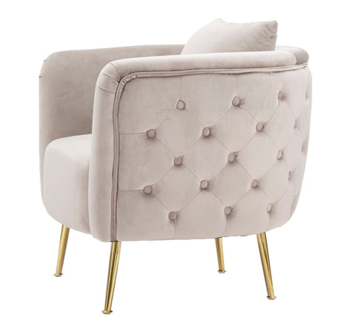 Mauro Ferretti fauteuil - 76x74x71 cm - grijs/goud