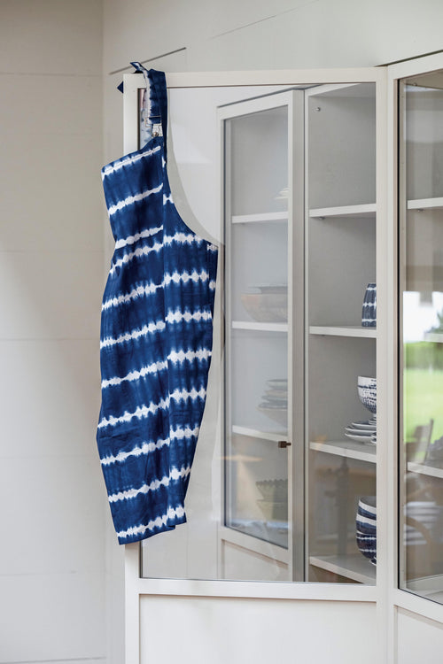 vtwonen - Keukenschort Tie Dye - Blauw, Wit - 91x93cm - vtwonen shop