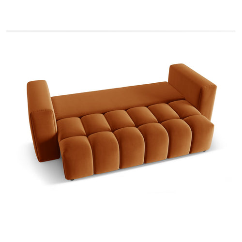 Cosmopolitan Design - Slaapbank met opbergdoos Verona 3-zits, flueel terracotta - 98x252x85cm