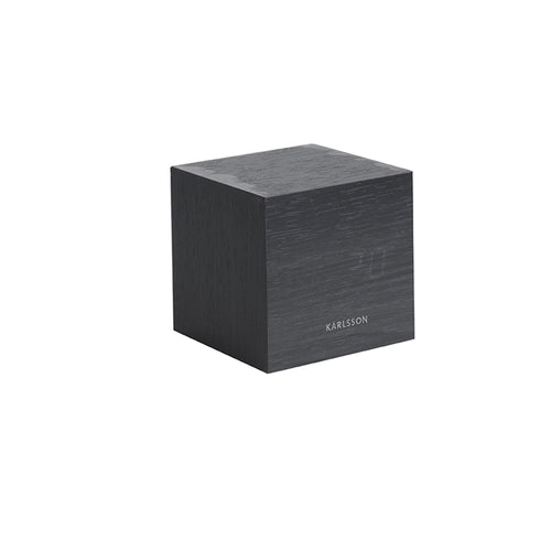 Karlsson wekker  - zwart - 8x8x8cm - Vaderdag - Vaderdagcadeau - Vaderdag cadeautje voor hem