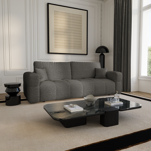 Premium Interiors - Slaapbank met opbergruimte VIBE - bouclé-stof grafietgrijs 247cm