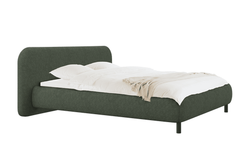 noo.ma Mumo gestoffeerd bed 160x200 - Thyme Green bouclé