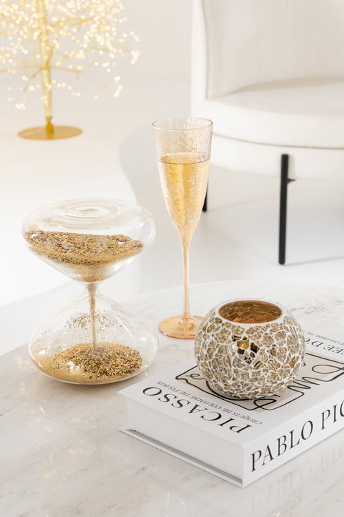 J-Line theelichthouder Bal Gekraakt - glas - goud
