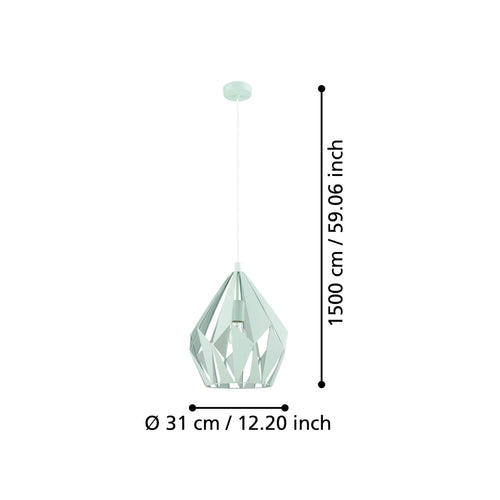 EGLO hanglamp Carlton-P - Ø31 cm - e27 - groen - vtwonen shop