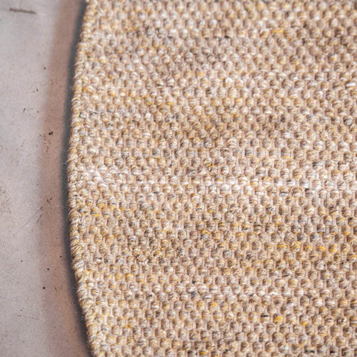 Interieur05 Vloerkleed Gerecycled Materiaal Rond Ciro Geel/Naturel op=op - 180 x 180 cm - vtwonen shop