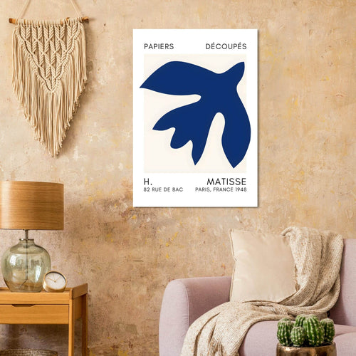 Artfulprints  Matisse – Floating forms navy blue II   poster A4 21x29.7 cm - vtwonen shop
