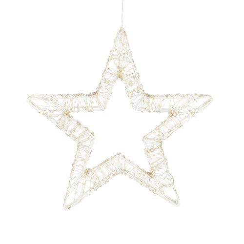 Luca Lighting Ster Hangend met Warm Witte LED Verlichting - Ø36 cm - Metaal - Wit