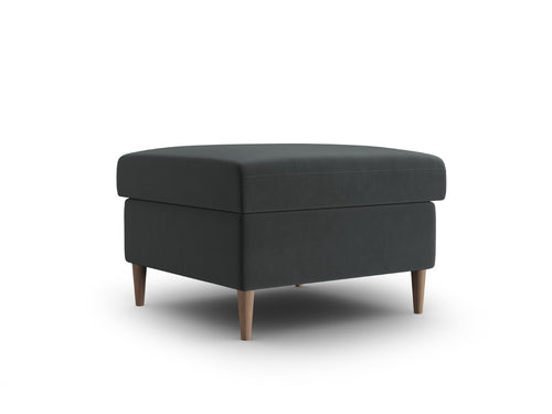 Cosmopolitan Design Poef Kyoto flueel donkergrijs - 70x70x45cm