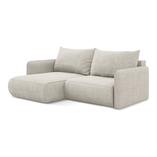 LaMiaSofa hoekbank links Palermo - chenille stof - zilver - 207x148x86