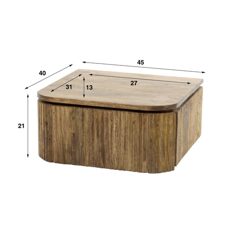 Giga Meubel Zwevend Nachtkastje Wave - Hout - 45x40x21cm - vtwonen shop