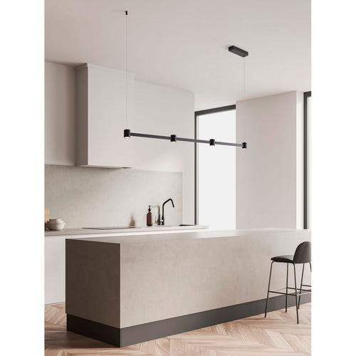Nova Luce PUIZE Hanglamp voor aan het plafond, Sandy Black Triac dimbare LED 24W 2316lm 3000K