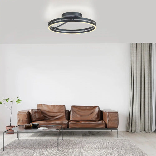 Neuhaus PURE plafondlamp Loop - 2 lichts - 60  x 17.8   cm - antraciet