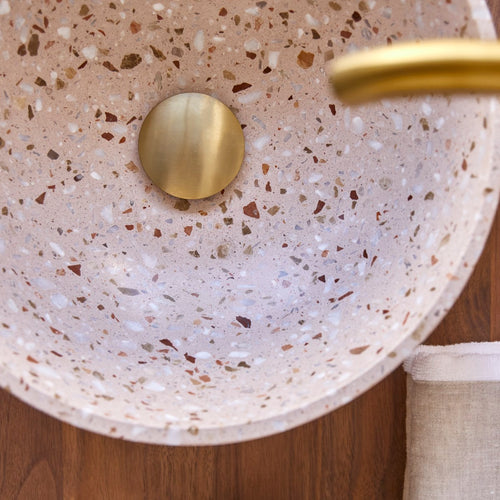 Tikamoon Ronde waskom van roze premium terrazzo ∅ 32 cm - Roze