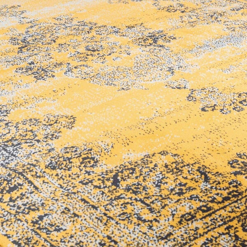 Vintage Vloerkleed Bloom rond - Geel - EVA Interior - 200 x 200 cm - vtwonen shop