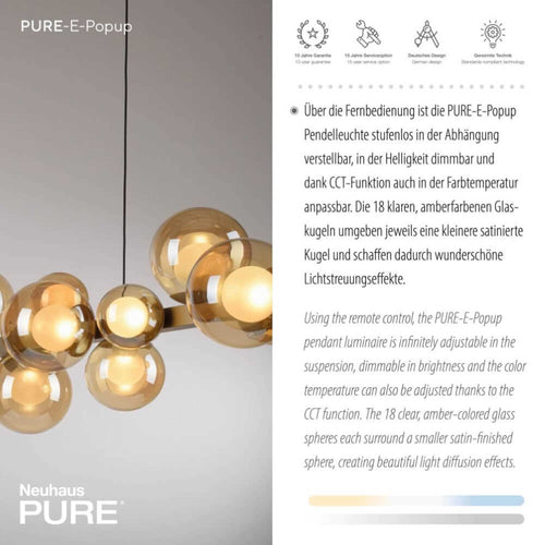 Neuhaus PURE hanglamp E-Popup - 18 lichts - 120  x 240   cm - champagne - vtwonen shop