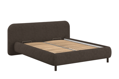 noo.ma Mumo gestoffeerd bed 180x200 - chocoladebruin bouclé