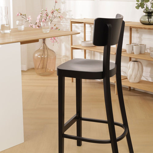 Fameg Felix houten barkruk zwart gebeitst - 75 cm - vtwonen shop