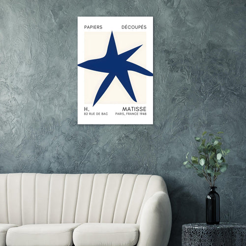 Artfulprints  Matisse – Star of the sea navy blue II   poster 70x100 cm - vtwonen shop
