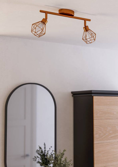 EGLO spot Zapata - 2 lichts - koper - wit - vtwonen shop