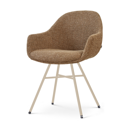 Nolon Noa-Mae eetkamerstoel bruin blend - beige onderstel