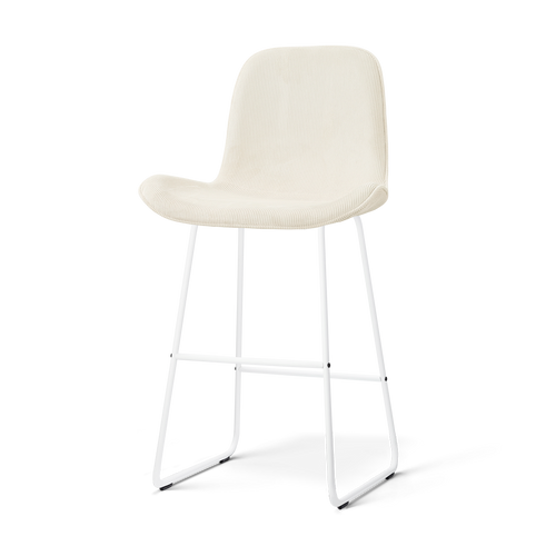 Nolon Nino-Fé barkruk rib beige - wit onderstel - 75 cm - vtwonen shop