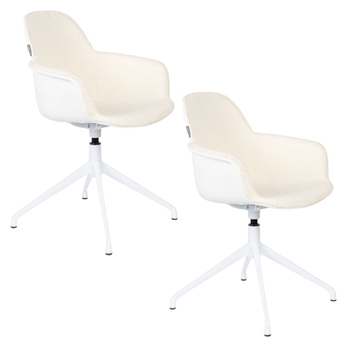 Zuiver Albert Kuip Swivel Eetkamerstoelen Wit - Set van 2 - vtwonen shop