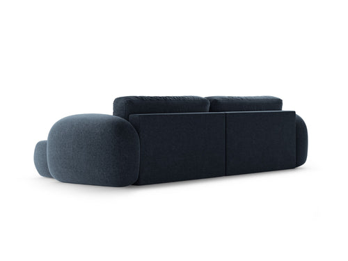 Cosmopolitan Design Omkeerbare converteerbare hoekbank met opbergdoos Tonale 4-zits, chenille marineblauw - 149x262x88cm
