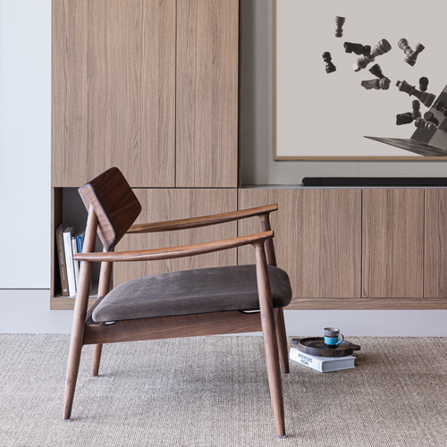 WOOOD fauteuil Bask - Walnoothout - Bruin - 72x69x70