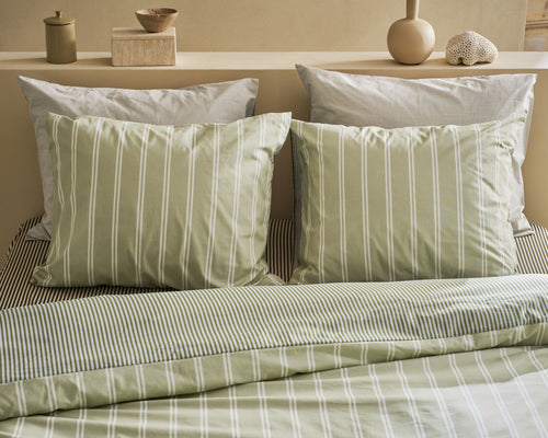 vtwonen Dekbedovertrek Mini Stripe - 240 x 220 cm - Groen