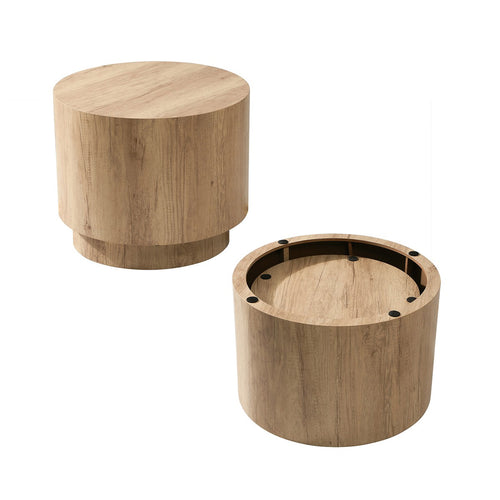 Calicosy - MAIA Set van 2 salontafels - Beige - 58x58x38 cm