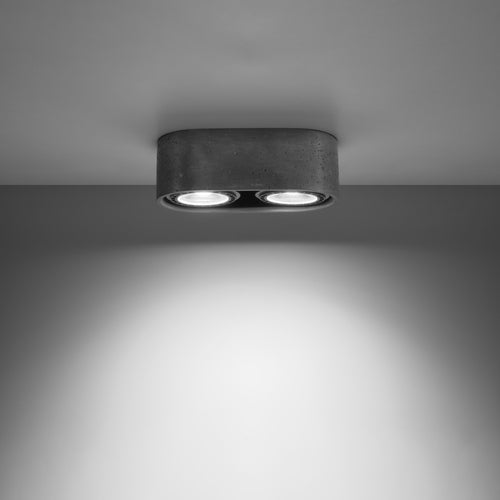 Sollux Lighting Plafondlamp BASIC 2 beton - 27x14x9cm