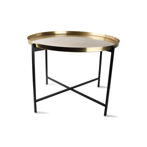 S|P Collection - Bijzettafel geborsteld goud Patio - Set van 2