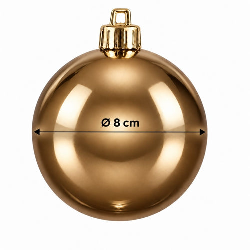 Mica Decorations Kerstballenset Onbreekbaar Lichtbruin 27 Stuks - Kerstballen van Gerecycled Polystyreen - Diameter 8 cm - Matte en Glanzende