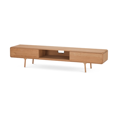 Gazzda Fawn Lowboard TV meubel Naturel - 2 Lades - 220 cm - vtwonen shop