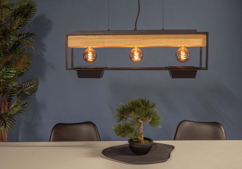 EGLO hanglamp Libertad 1 - e27 - 76 cm - zwart/bruin