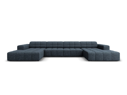 Cosmopolitan Design Panoramische bank Chicago 6-zits, chenille koningsblauw - 167x375x78cm