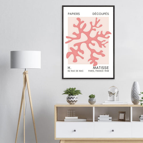 Artfulprints Poster Matisse – Dreamy coral flower taupe   - A4 21x29.7 cm - Taupe