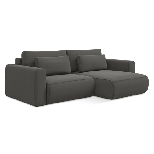 LaMiaSofa hoekbank rechts Perugia - velours - staal - 240x149x82