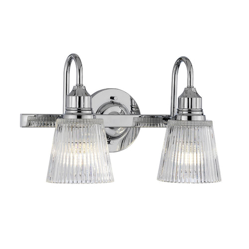 Addison 2-lichts wandlamp gepolijst chroom IP44